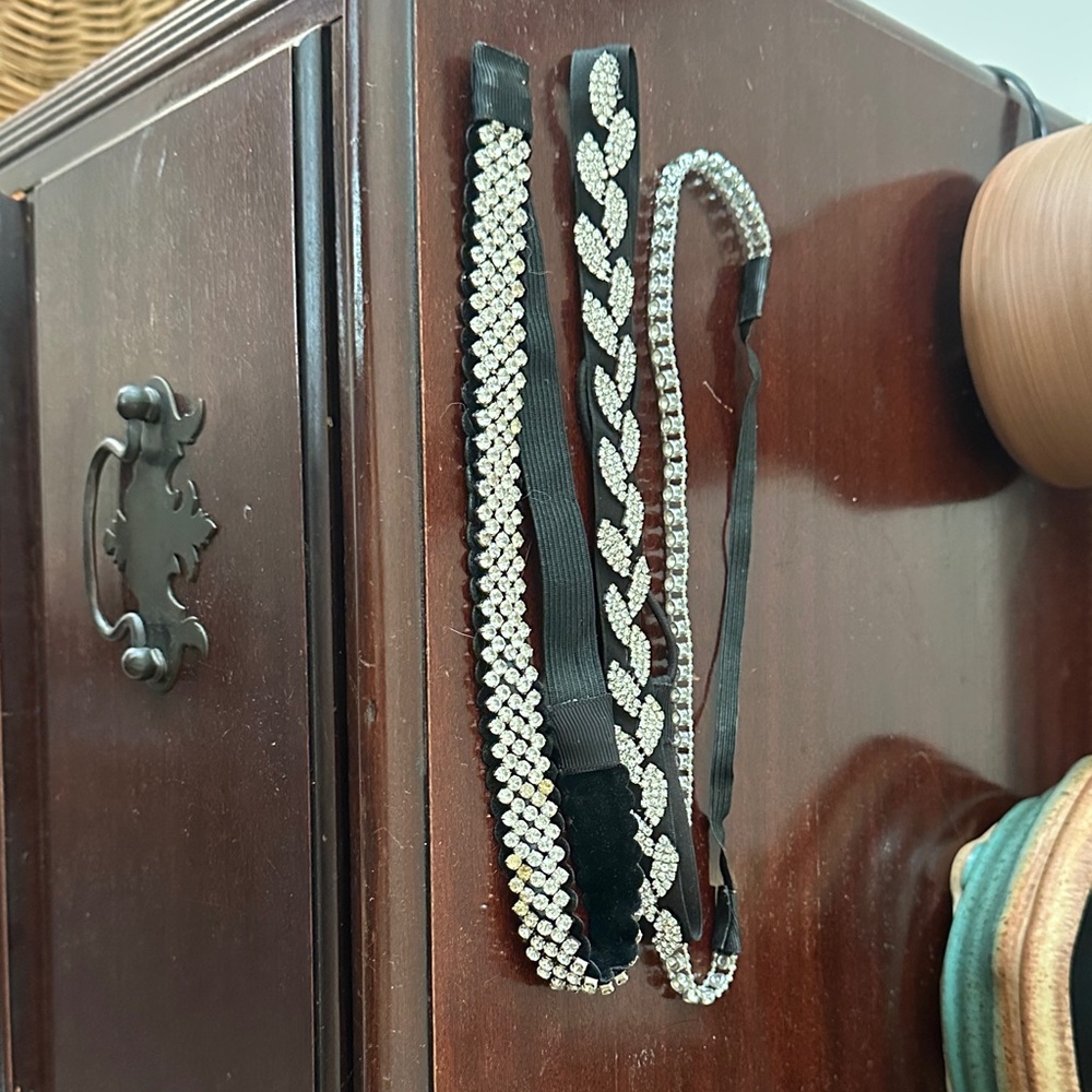 Elegant Black and Silver Headband Set
